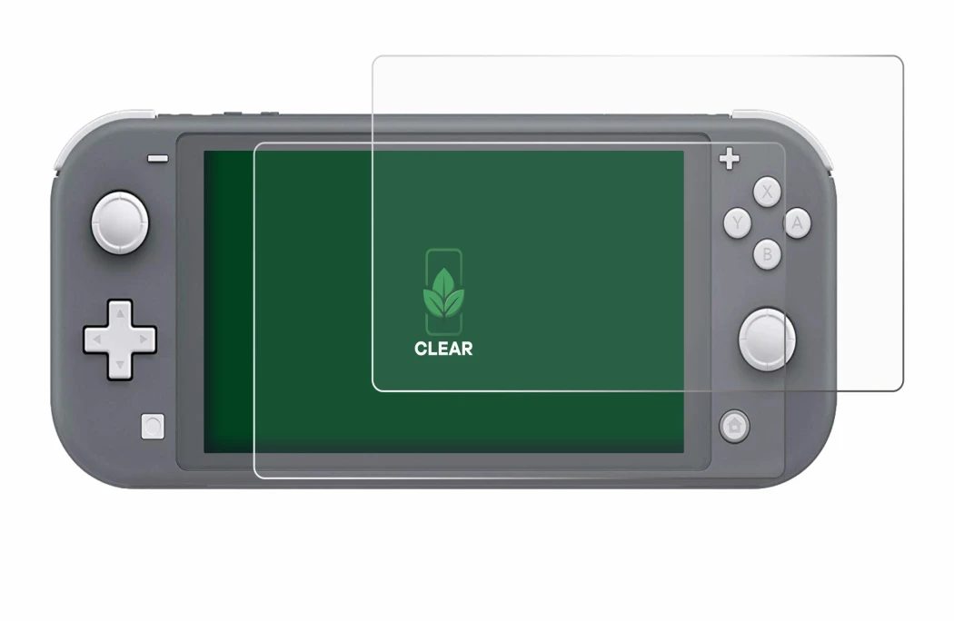 Immagine del dispositivo Nintendo Switch Lite con un'ampia varietà di protezioni per lo schermo.