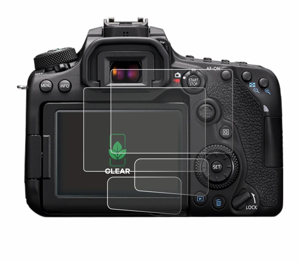 Immagine del dispositivo Canon EOS 90D con un'ampia varietà di protezioni per lo schermo.