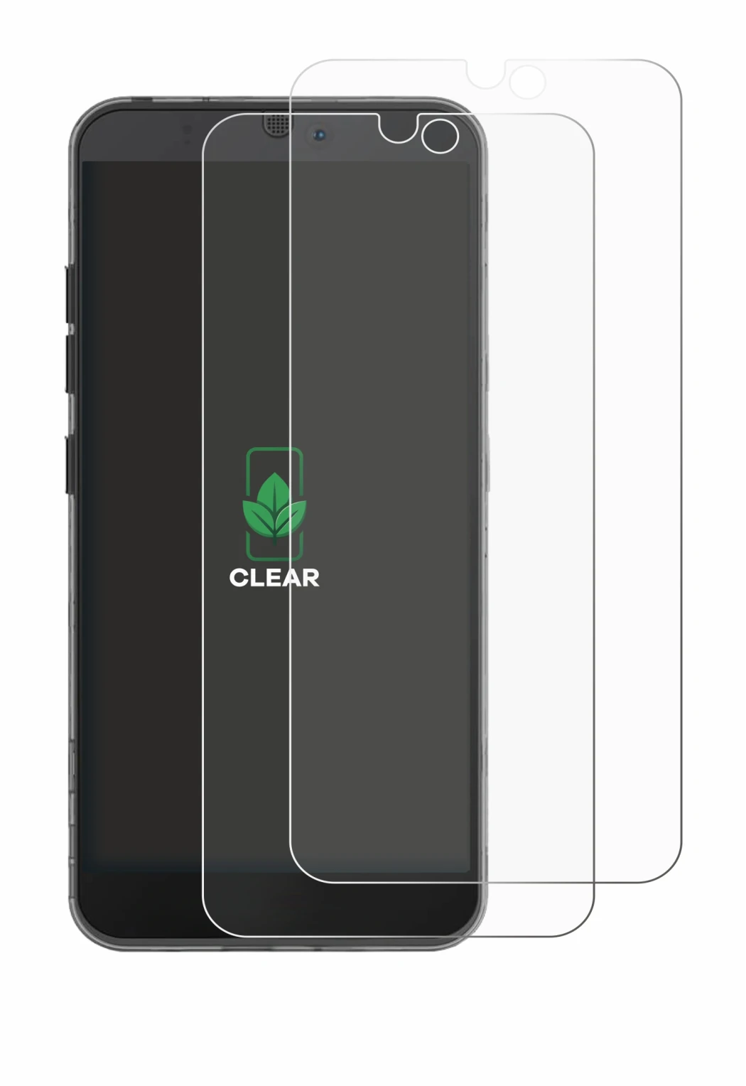 Immagine del dispositivo Fairphone 3 con un'ampia varietà di protezioni per lo schermo.