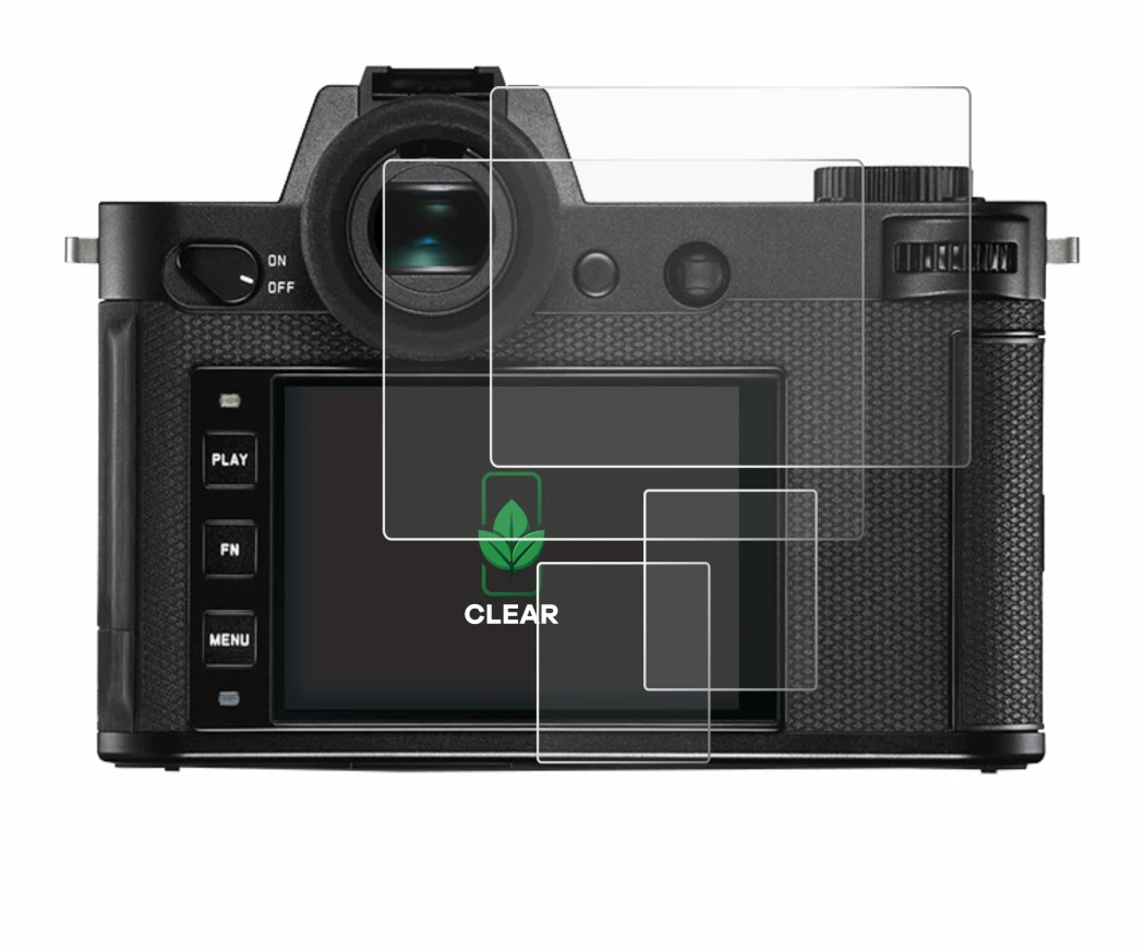Immagine del dispositivo Leica SL2 con un'ampia varietà di protezioni per lo schermo.