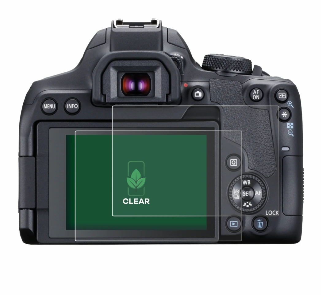 Immagine del dispositivo Canon EOS 850D con un'ampia varietà di protezioni per lo schermo.