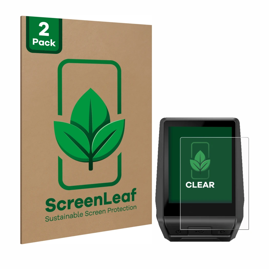 Parte frontale di una confezione del prodotto con il logo del marchio ScreenLeaf. Accanto è raffigurato il dispositivo Bosch N