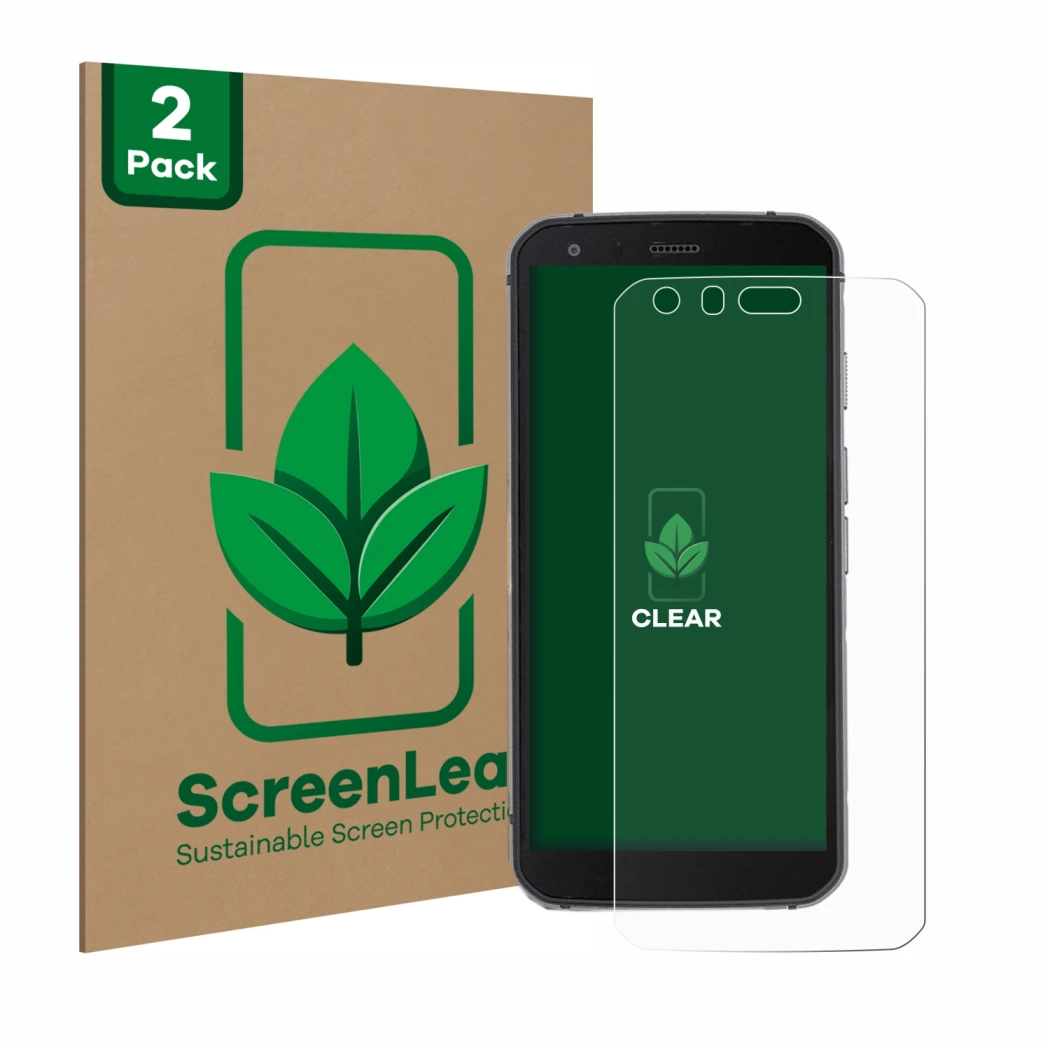 Parte frontale di una confezione del prodotto con il logo del marchio ScreenLeaf. Accanto è raffigurato il dispositivo Caterpi