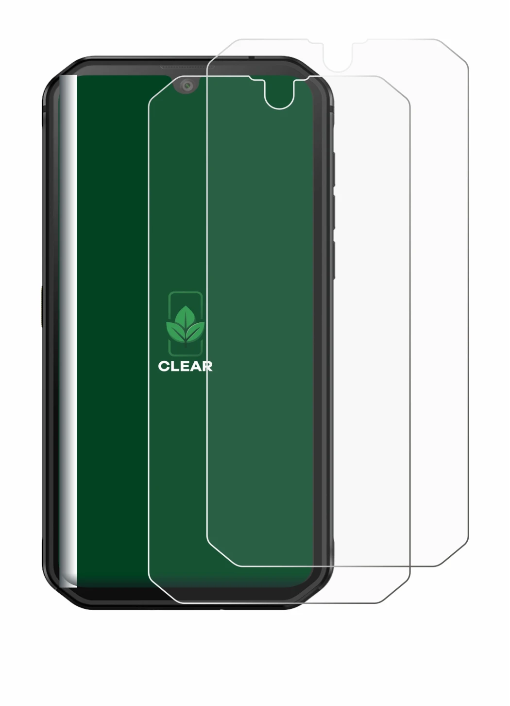 Immagine del dispositivo Blackview BV9900E con un'ampia varietà di protezioni per lo schermo.
