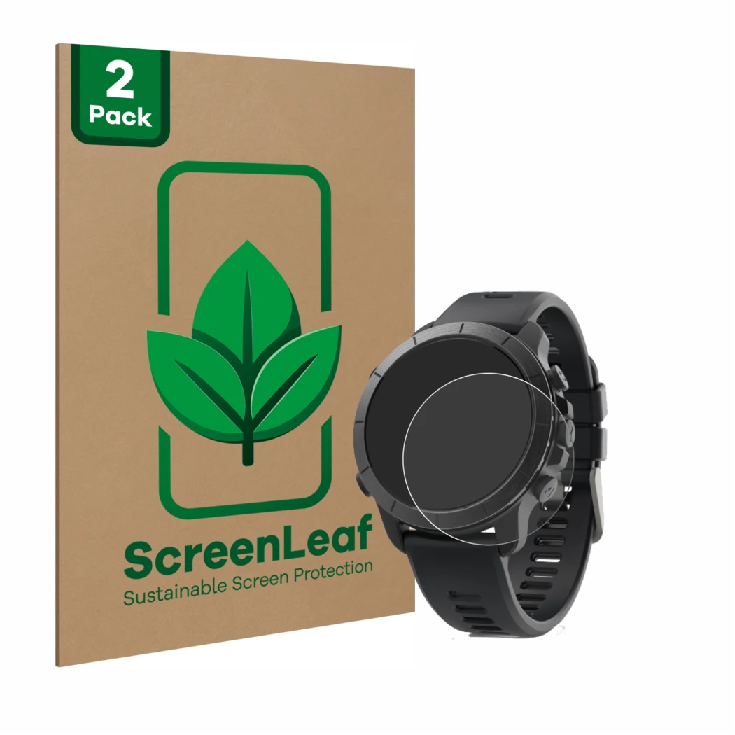 Parte frontale di una confezione del prodotto con il logo del marchio ScreenLeaf. Accanto è raffigurato il dispositivo Wahoo E