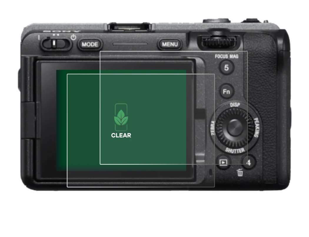 Immagine del dispositivo Sony FX3 con un'ampia varietà di protezioni per lo schermo.