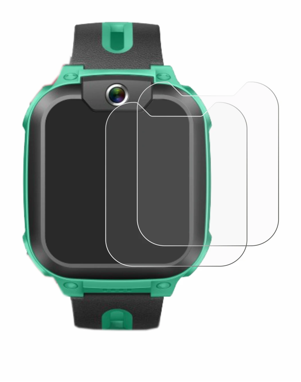Immagine del dispositivo Imoo Watch Phone Z1 con un'ampia varietà di protezioni per lo schermo.