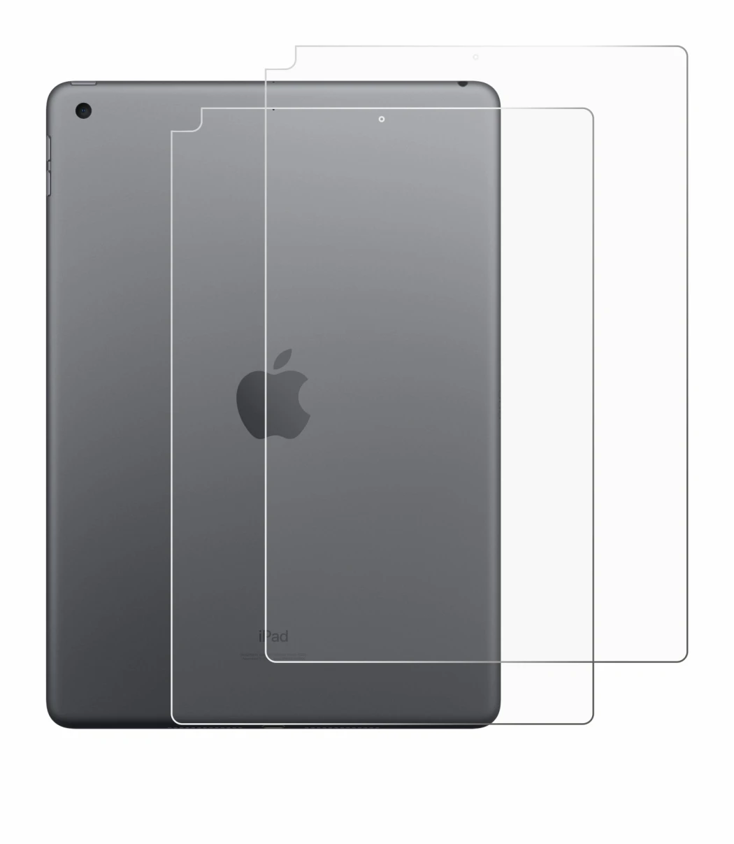 Immagine del dispositivo Apple iPad 10.2″ WiFi 2021 (9a. Gen., Posteriore) con un'ampia varietà di protezioni per lo schermo.