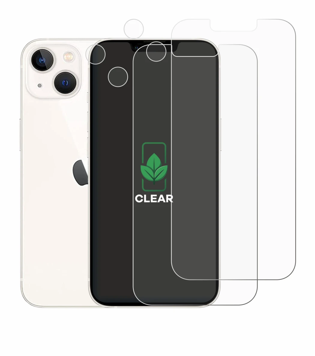 Immagine del dispositivo Apple iPhone 13 (Fronte+Fotocamera) con un'ampia varietà di protezioni per lo schermo.