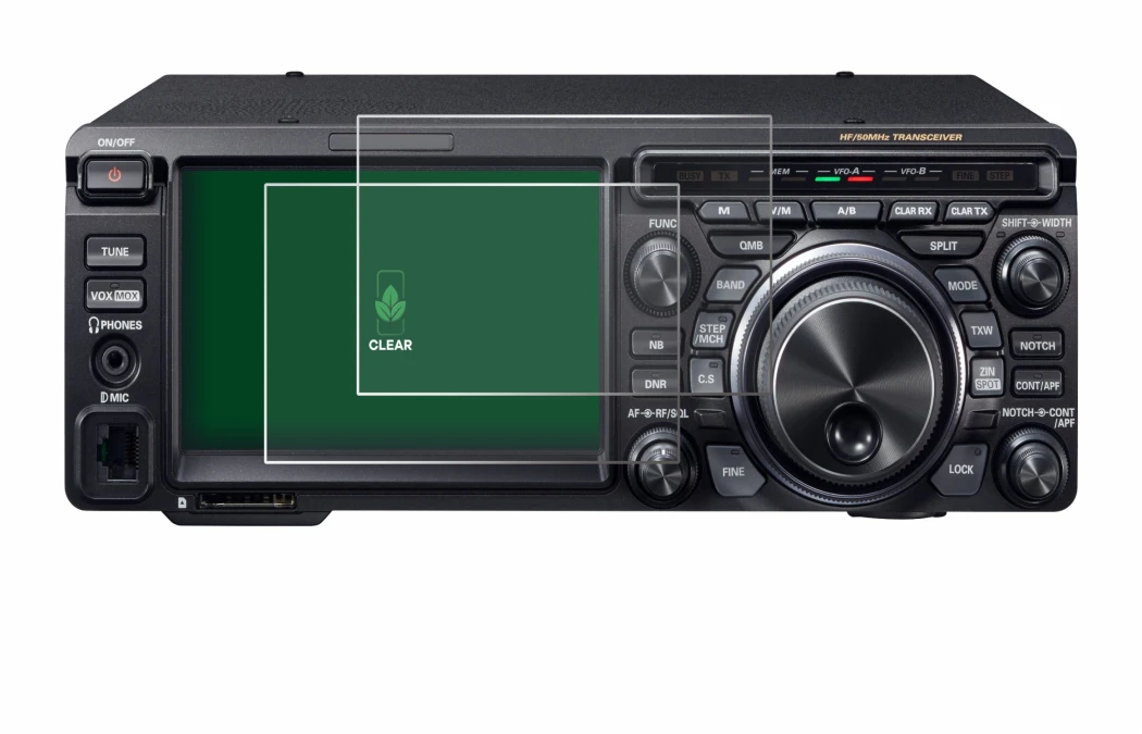 Immagine del dispositivo Yaesu FT-DX10 con un'ampia varietà di protezioni per lo schermo.