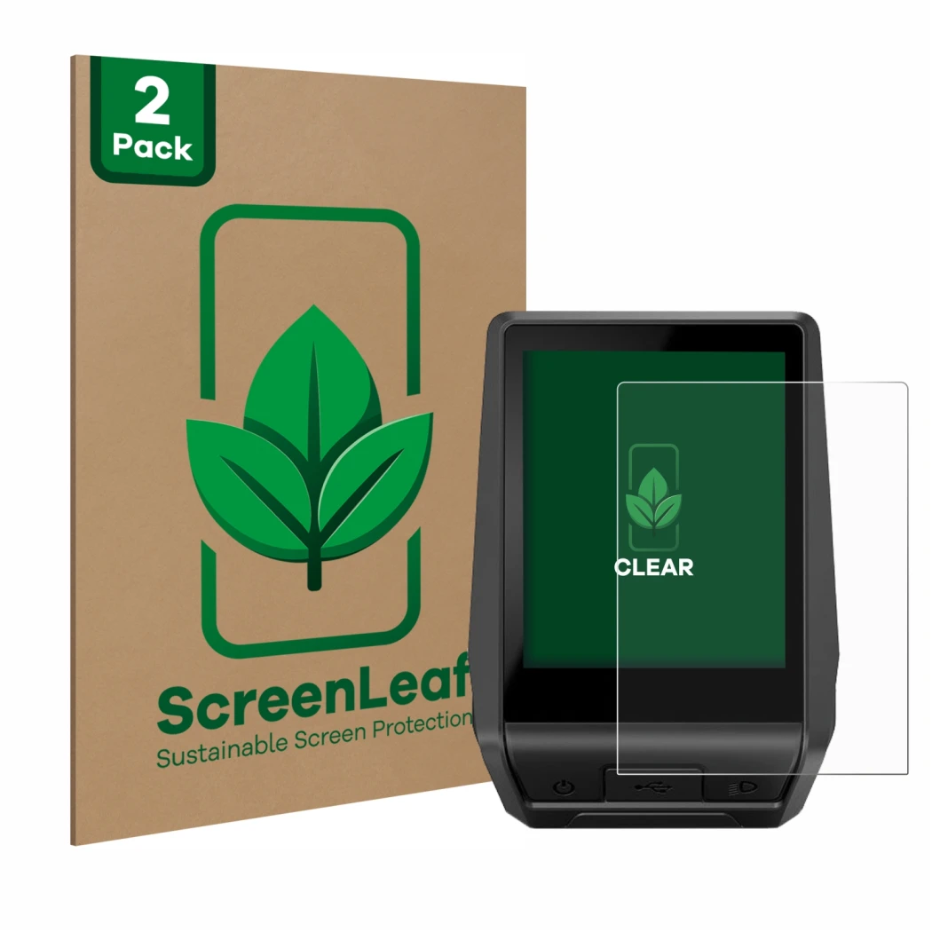 Parte frontale di una confezione del prodotto con il logo del marchio ScreenLeaf. Accanto è raffigurato il dispositivo Bosch N