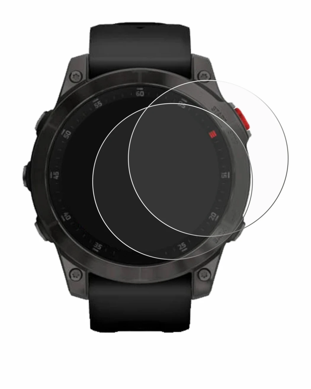 Immagine del dispositivo Garmin epix (Gen. 2) con un'ampia varietà di protezioni per lo schermo.