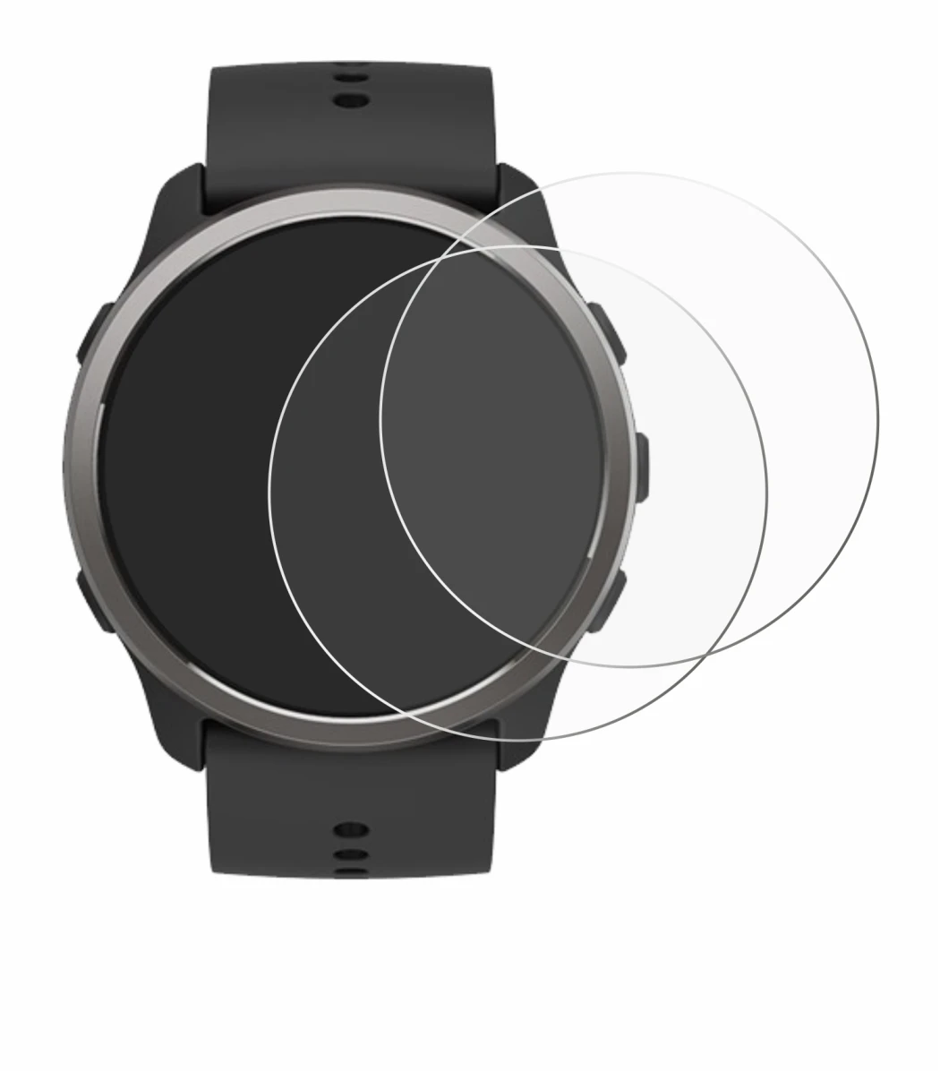 Immagine del dispositivo Suunto 5 Peak con un'ampia varietà di protezioni per lo schermo.