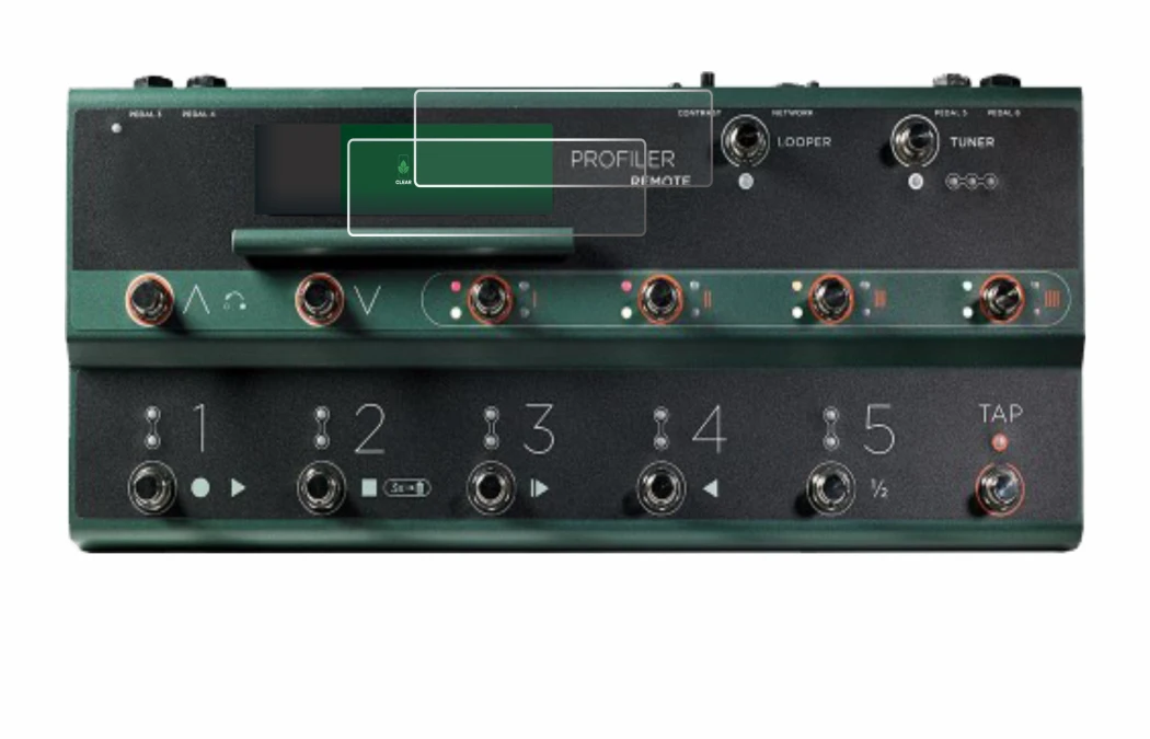 Immagine del dispositivo Kemper Profiler Remote con un'ampia varietà di protezioni per lo schermo.