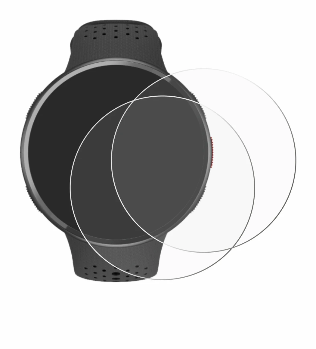 Immagine del dispositivo Polar Pacer Pro con un'ampia varietà di protezioni per lo schermo.