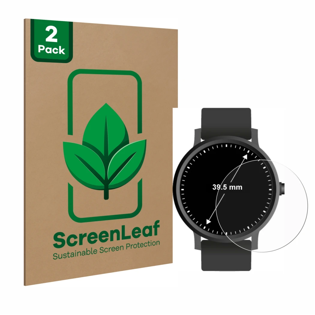 Parte frontale di una confezione del prodotto con il logo del marchio ScreenLeaf. Accanto è raffigurato il dispositivo Circola