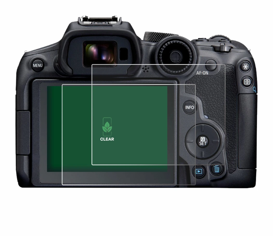 Immagine del dispositivo Canon EOS R7 con un'ampia varietà di protezioni per lo schermo.