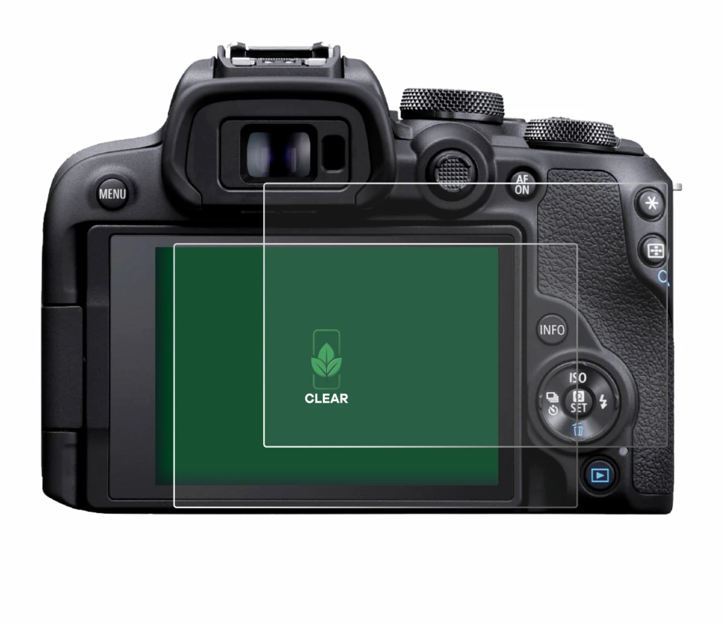 Immagine del dispositivo Canon EOS R10 con un'ampia varietà di protezioni per lo schermo.