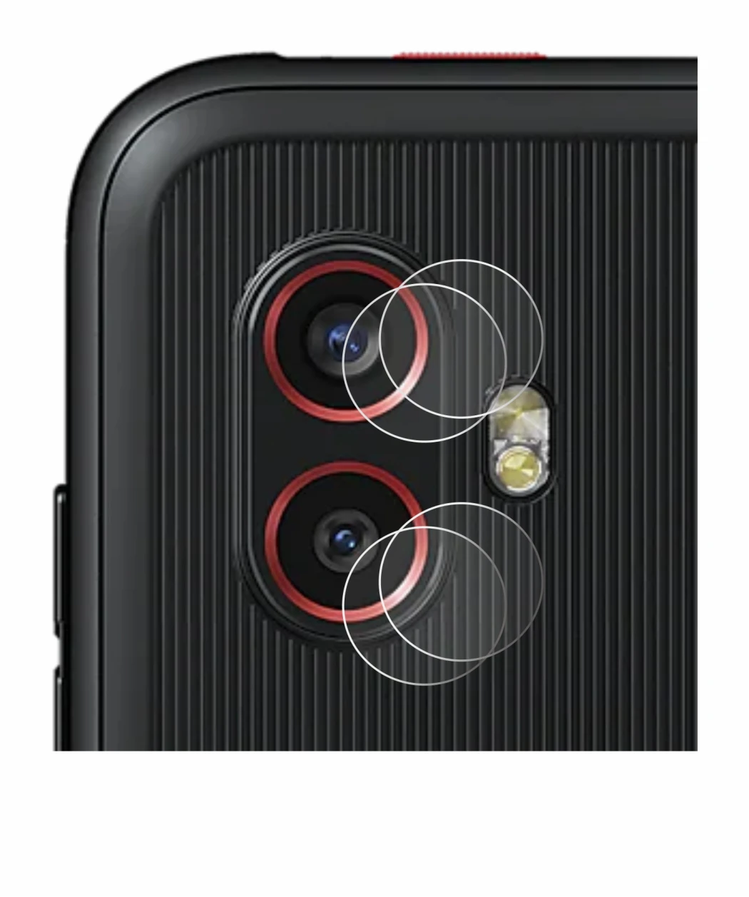 Immagine del dispositivo Samsung Galaxy Xcover 6 Pro (SOLO Fotocamera) con un'ampia varietà di protezioni per lo schermo.