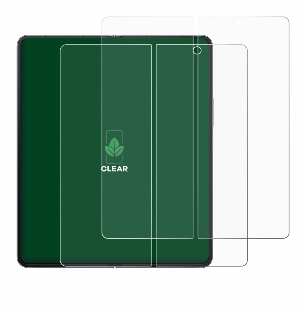 Immagine del dispositivo Samsung Galaxy Z Fold 4 (Display interno) con un'ampia varietà di protezioni per lo schermo.