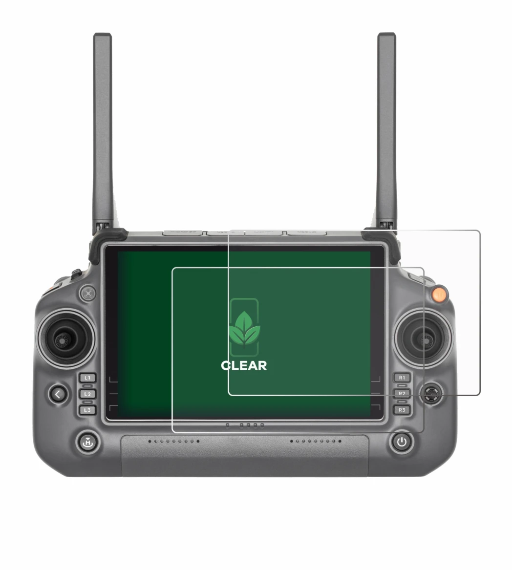 Immagine del dispositivo DJI RC Plus con un'ampia varietà di protezioni per lo schermo.