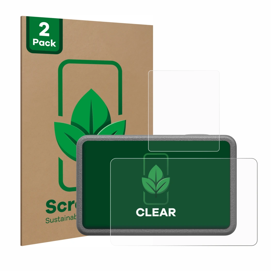 Parte frontale di una confezione del prodotto con il logo del marchio ScreenLeaf. Accanto è raffigurato il dispositivo DJI Osm