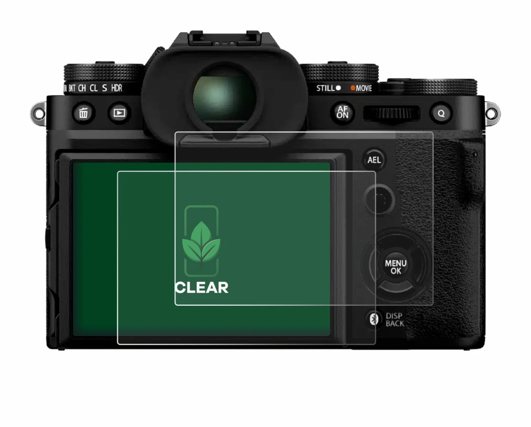 Immagine del dispositivo Fujifilm X-T5 con un'ampia varietà di protezioni per lo schermo.