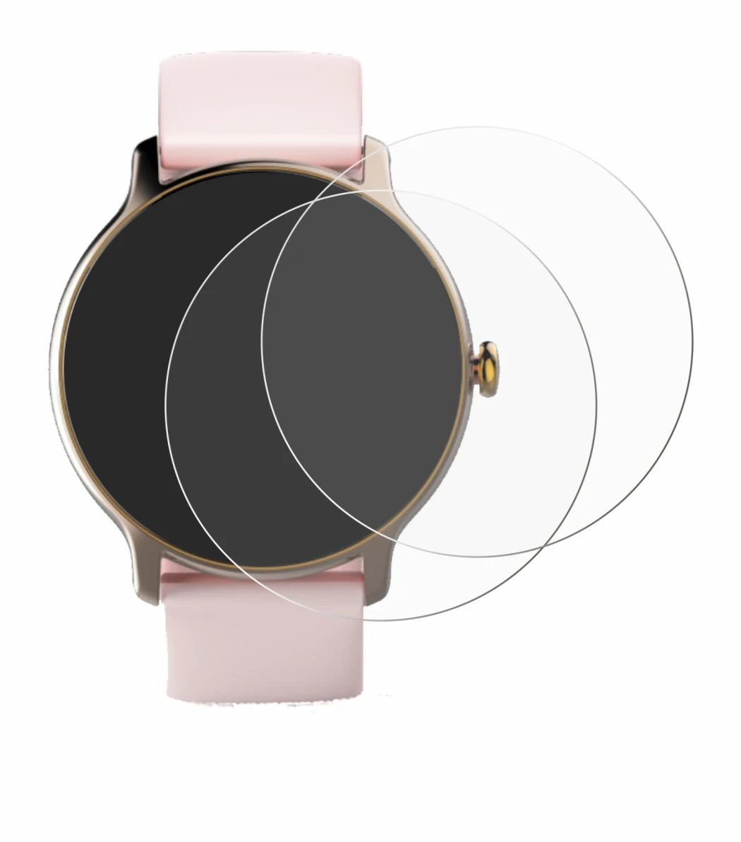 Immagine del dispositivo Hama Fit Watch 4910 con un'ampia varietà di protezioni per lo schermo.