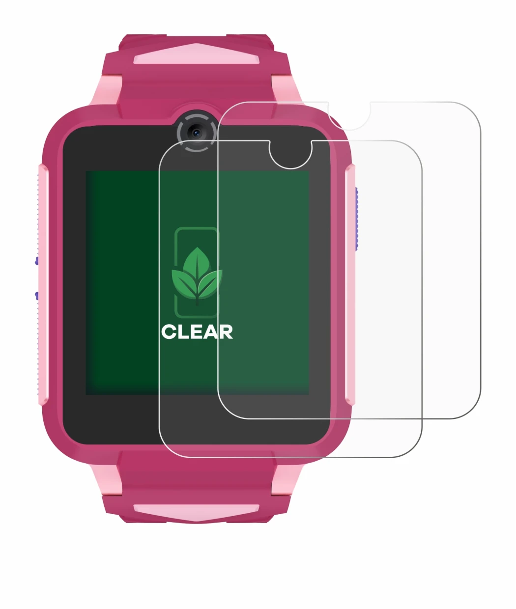 Immagine del dispositivo TCL Movetime Family Watch MT42X con un'ampia varietà di protezioni per lo schermo.