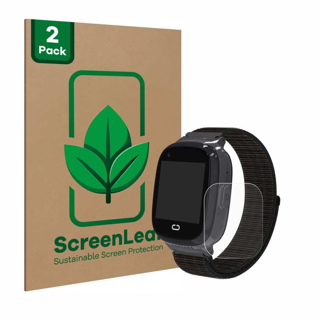 Parte frontale di una confezione del prodotto con il logo del marchio ScreenLeaf. Accanto è raffigurato il dispositivo Pthtech