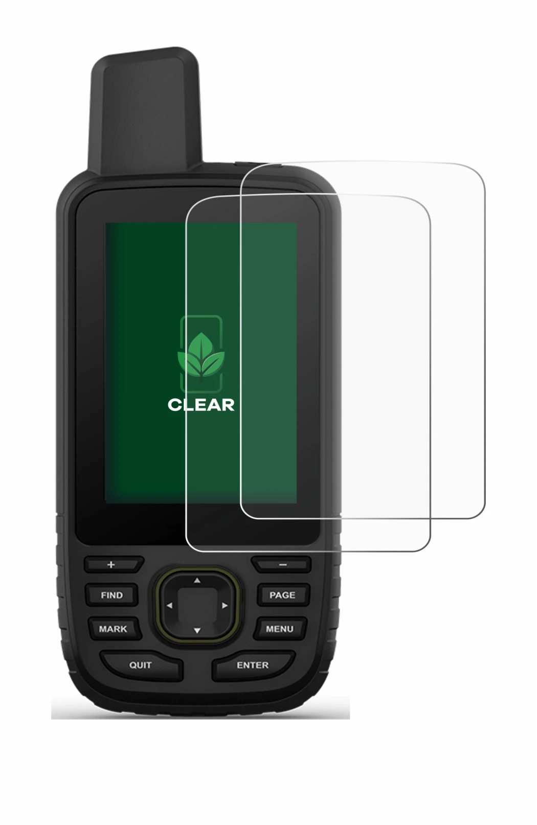 Immagine del dispositivo Garmin GPSMAP 67 con un'ampia varietà di protezioni per lo schermo.