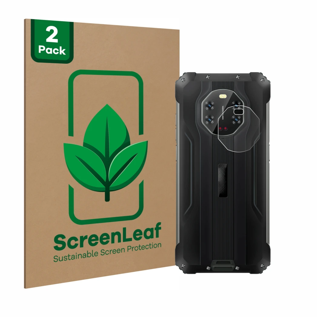 Parte frontale di una confezione del prodotto con il logo del marchio ScreenLeaf. Accanto è raffigurato il dispositivo Blackvi