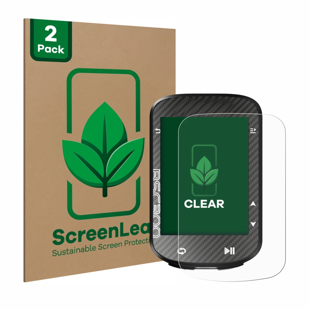Parte frontale di una confezione del prodotto con il logo del marchio ScreenLeaf. Accanto è raffigurato il dispositivo iGPSPOR