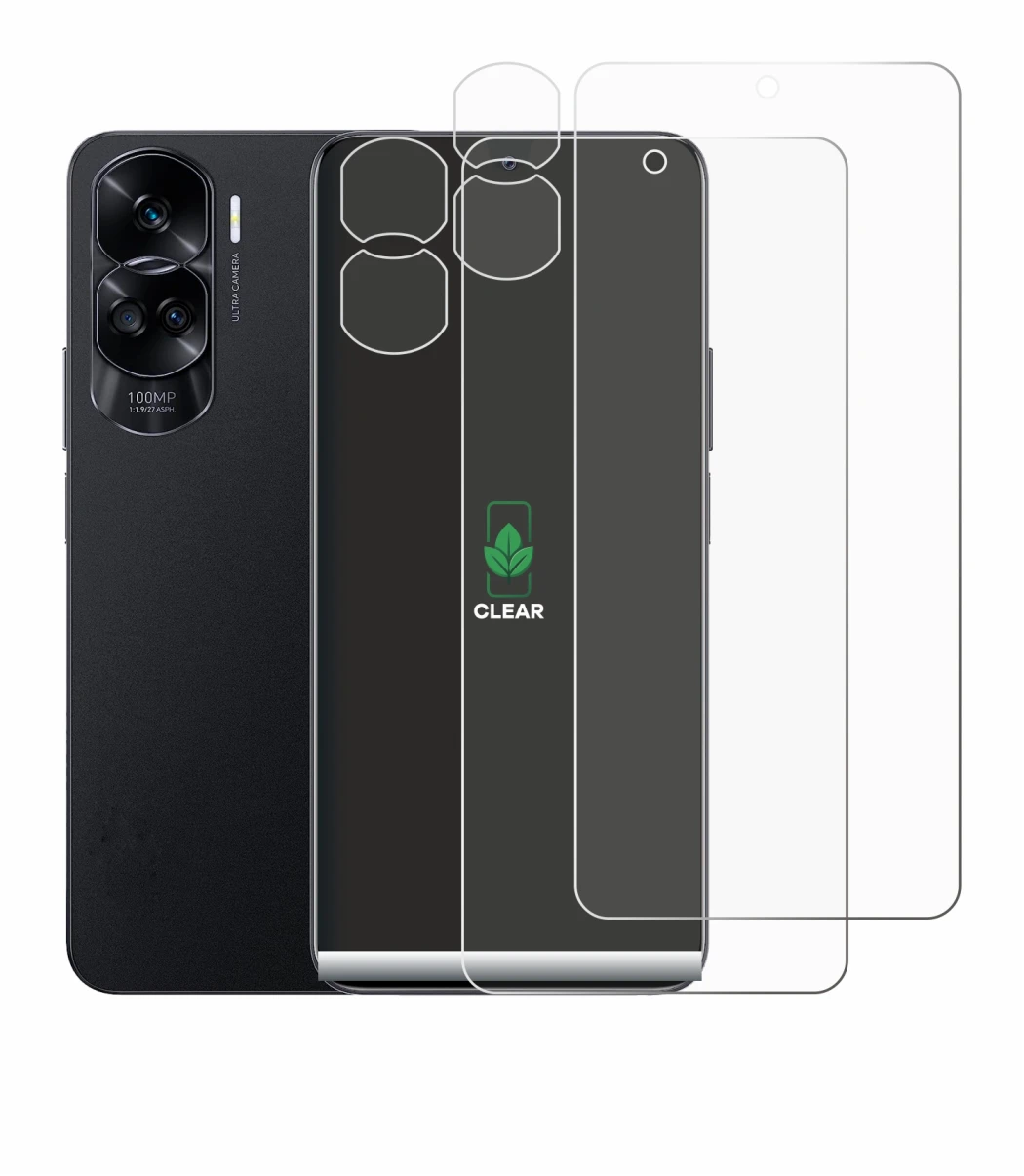 Immagine del dispositivo Honor 90 Lite (Fronte+Fotocamera) con un'ampia varietà di protezioni per lo schermo.