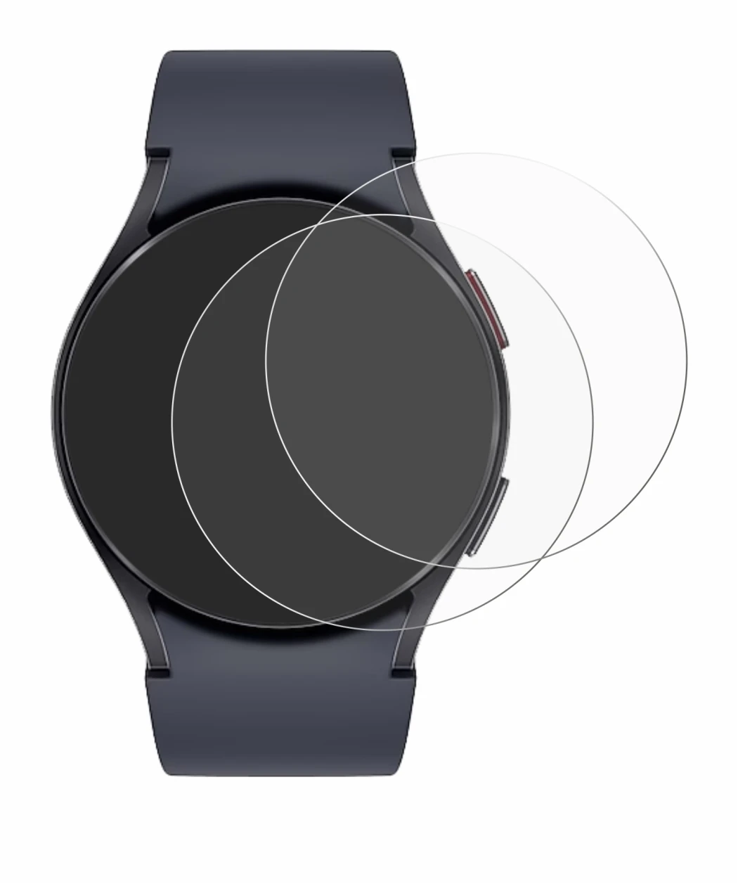 Immagine del dispositivo Samsung Galaxy Watch 6 (40 mm) con un'ampia varietà di protezioni per lo schermo.