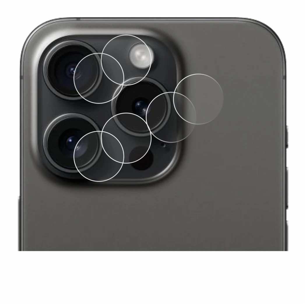 Immagine del dispositivo Apple iPhone 15 Pro (SOLO Fotocamera) con un'ampia varietà di protezioni per lo schermo.