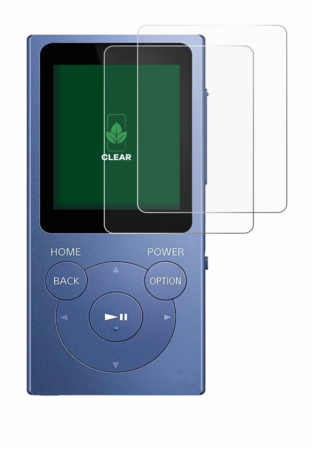 Immagine del dispositivo Sony Walkman NW-E394 con un'ampia varietà di protezioni per lo schermo.