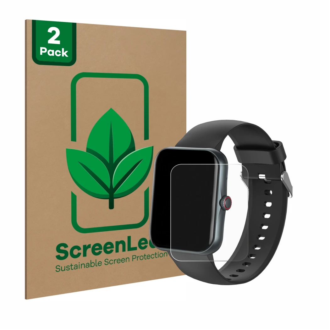 Parte frontale di una confezione del prodotto con il logo del marchio ScreenLeaf. Accanto è raffigurato il dispositivo Pthtech