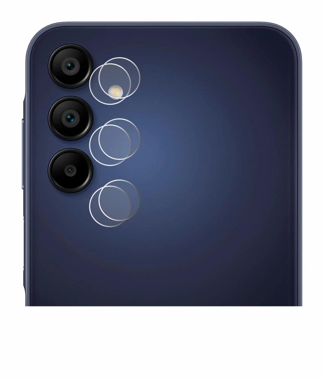 Immagine del dispositivo Samsung Galaxy A15 (SOLO Fotocamera) con un'ampia varietà di protezioni per lo schermo.