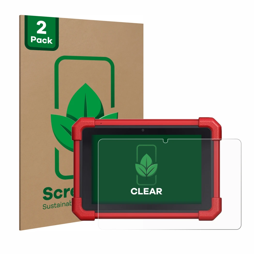 Parte frontale di una confezione del prodotto con il logo del marchio ScreenLeaf. Accanto è raffigurato il dispositivo Launch 