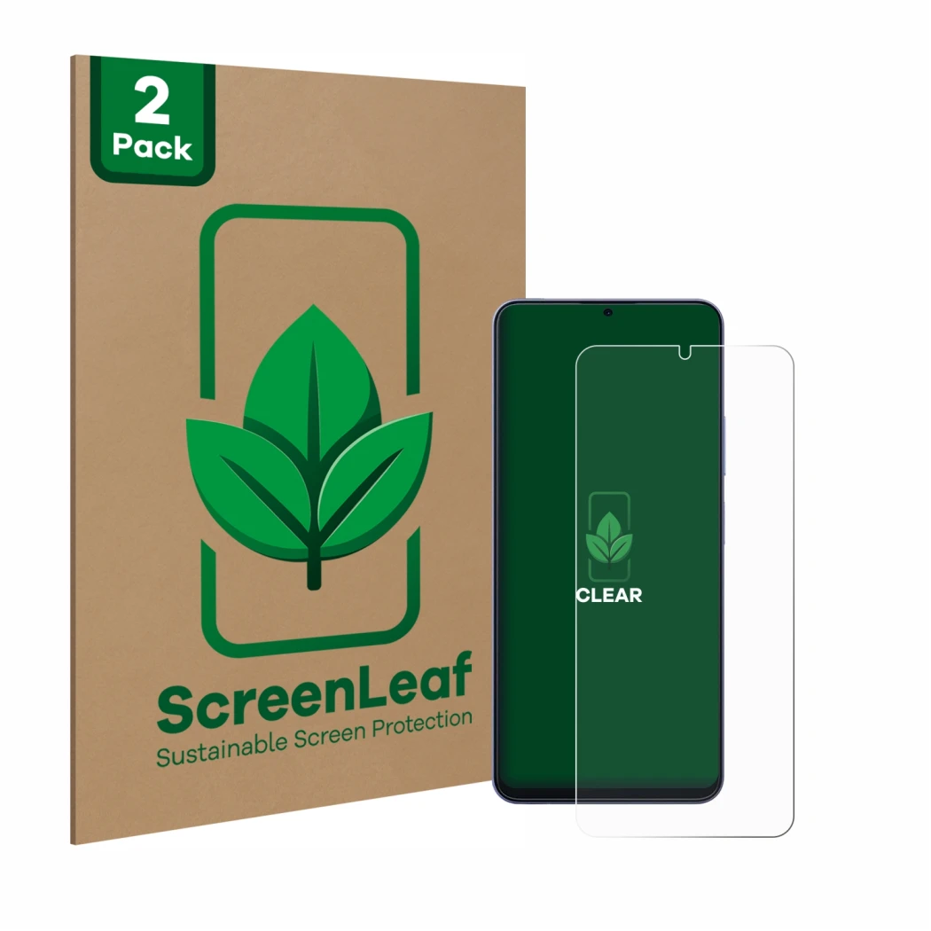 Parte frontale di una confezione del prodotto con il logo del marchio ScreenLeaf. Accanto è raffigurato il dispositivo Blackvi