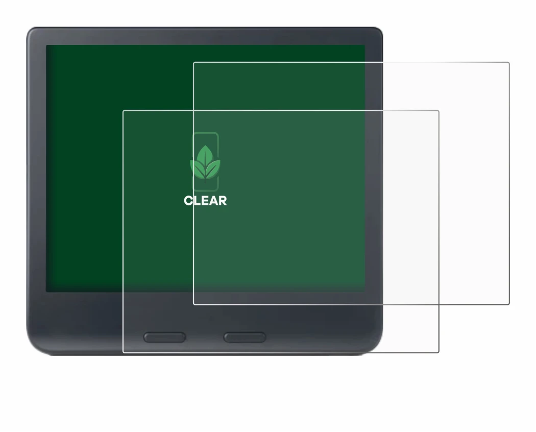 Immagine del dispositivo Kobo Libra Colour 2024 con un'ampia varietà di protezioni per lo schermo.