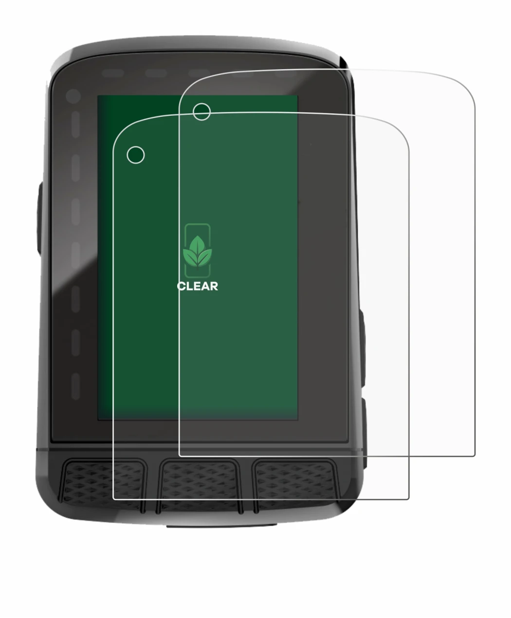 Immagine del dispositivo Wahoo Elemnt Roam V2 GPS con un'ampia varietà di protezioni per lo schermo.