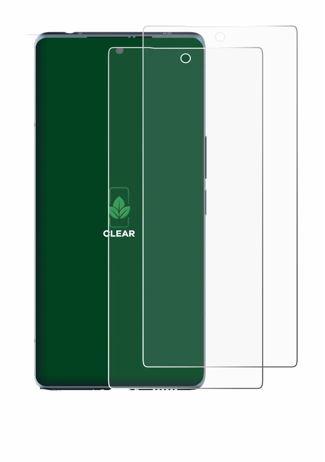 Immagine del dispositivo HTC U24 Pro con un'ampia varietà di protezioni per lo schermo.