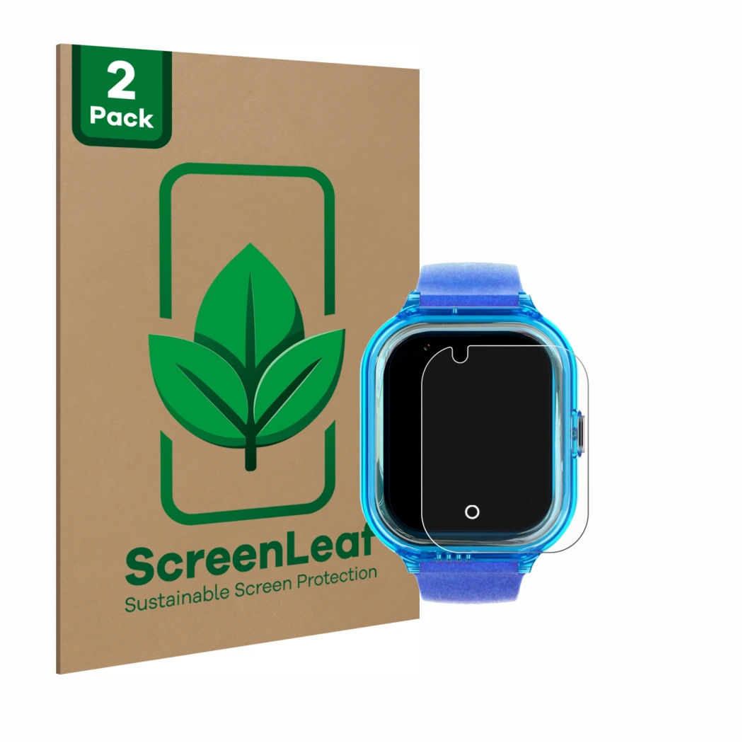 Parte frontale di una confezione del prodotto con il logo del marchio ScreenLeaf. Accanto è raffigurato il dispositivo SaveFam