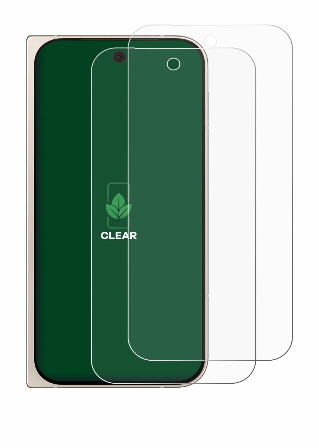 Immagine del dispositivo Google Pixel 9 Pro Fold con un'ampia varietà di protezioni per lo schermo.