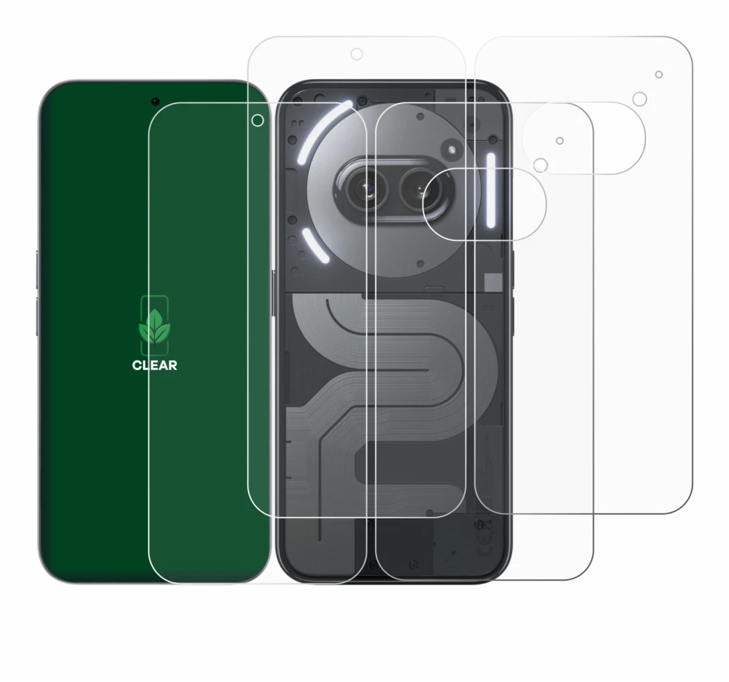 Immagine del dispositivo Nothing Phone (2a) Plus (Fronte+Retro) con un'ampia varietà di protezioni per lo schermo.