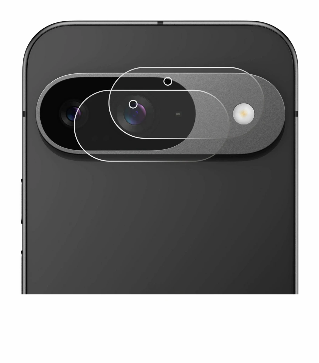 Immagine del dispositivo Google Pixel 9 (SOLO Fotocamera) con un'ampia varietà di protezioni per lo schermo.