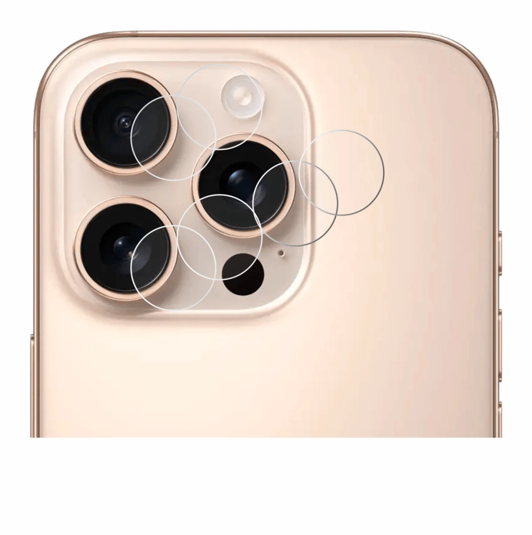Immagine del dispositivo Apple iPhone 16 Pro (SOLO Fotocamera) con un'ampia varietà di protezioni per lo schermo.