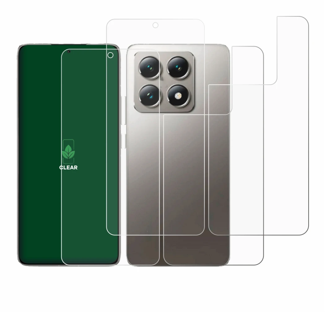 Immagine del dispositivo Xiaomi 14T (Fronte+Retro) con un'ampia varietà di protezioni per lo schermo.